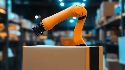 Robotic Arm Handling Box in Warehouse Environment