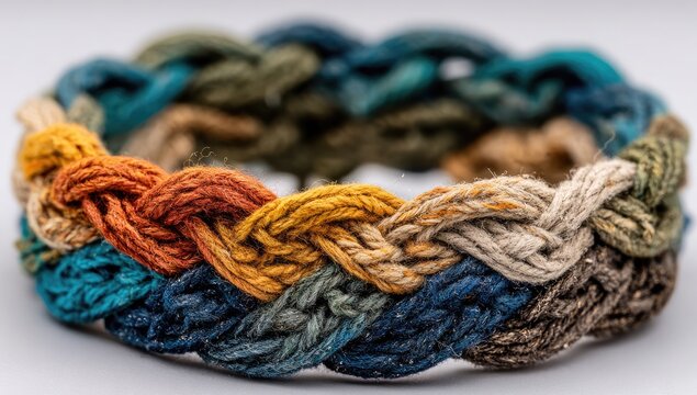 Close-up of a braided cord bracelet
