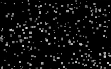 Scattered Square Particles Illustration – Abstract Pixelated Vector Background in Black and Gray