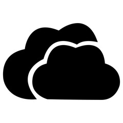 Black cloud symbol icon weather forecast element isolated vector
