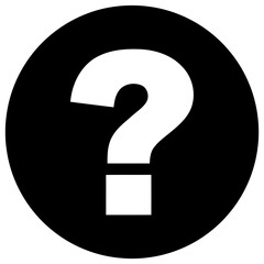 Black question mark icon circle help symbol curiosity information
