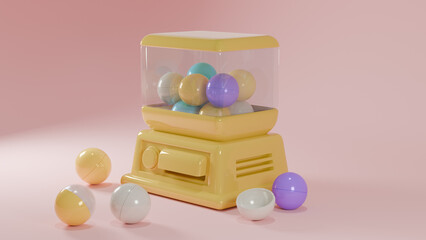 가차 캡슐이 들어 있는 장남감 뽑기 기계