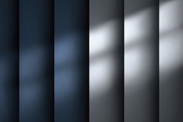 Light and shadow play on vertical blinds