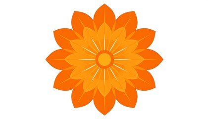 Orange floral mandala design
