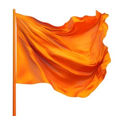 Vibrant Orange Flag Waving in the Wind, Dynamic Fabric Texture