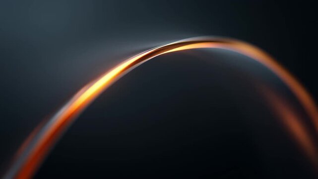 Glowing copper arc loop light trail elegant curve abstract minimal dark highlight warm glow futuristic motion energy connection illumination