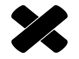 crossed Bandage black silhouette vector,Band-Aid icon