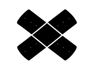 crossed Bandage black silhouette vector,Band-Aid icon