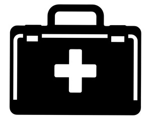 First Aid Kit black silhouette vector illustration
