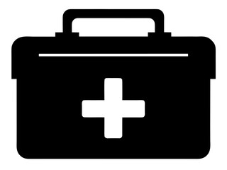 First Aid Kit black silhouette vector illustration