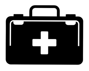 First Aid Kit black silhouette vector illustration