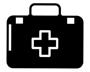 First Aid Kit black silhouette vector illustration