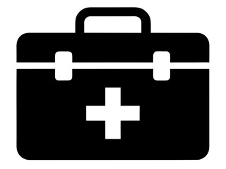 First Aid Kit black silhouette vector illustration