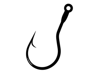 fishing Hook   black silhouette vector,fishing Hook  icon