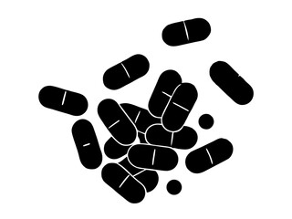 Pills silhouette vector,edicine and pills vector icon