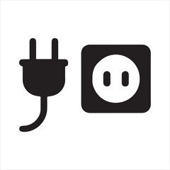  electric plug and socket vector icon