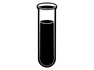 Test Tube  black silhouette vector,Laboratory Test Tube  icon