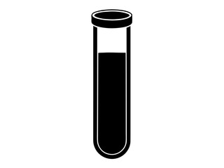Test Tube  black silhouette vector,Laboratory Test Tube  icon