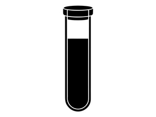 Test Tube  black silhouette vector,Laboratory Test Tube  icon