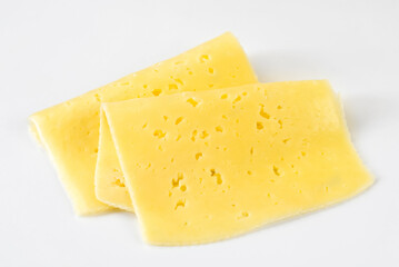 cheese slices, isolated on white background