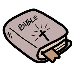 Doodle illustration of a Bible 