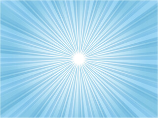 Light Blue Sunburst Background with Radiating Light Illustration