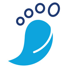 Carbon footprint mixed color icon