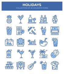 Naklejka premium Holidays. A Collection of 25 Festive Icons