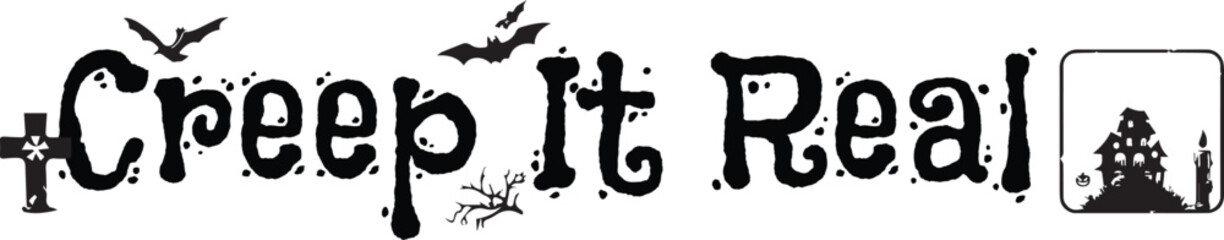 Halloween lettering quote typography art vector