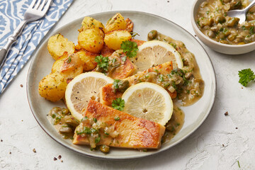 Tofu piccata with lemon