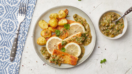 Tofu piccata with lemon