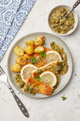 Tofu piccata with lemon