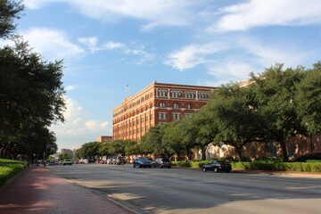 Dallas Road. Dealey Plaza in Dallas, Texas: Iconic American City Square
