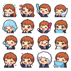 Cute Chibi Bussines Color 1