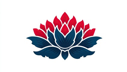 Obraz premium Red and blue lotus flower logo