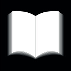 Open blank book pages for writing, reading, education, design, template