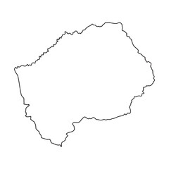 Lesotho map outline, black border, white background, geographic shape