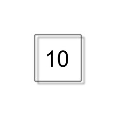 Number 10 in black square isolated on white background 