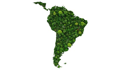 Fototapeta premium The Amazon's Embrace: South America Shaped by the Immense Biodiversity of its Rainforest.