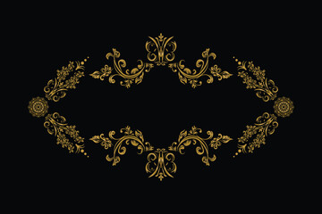 Floral frame art luxury gold wreath decorative concept
