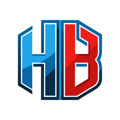 3D HB Letters Monogram Logo Design