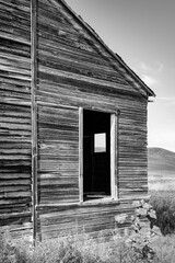 Obraz premium abandoned building in ghost town