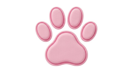 Isolated Pink Paw Print