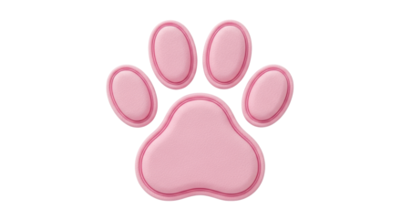 Isolated Pink Paw Print