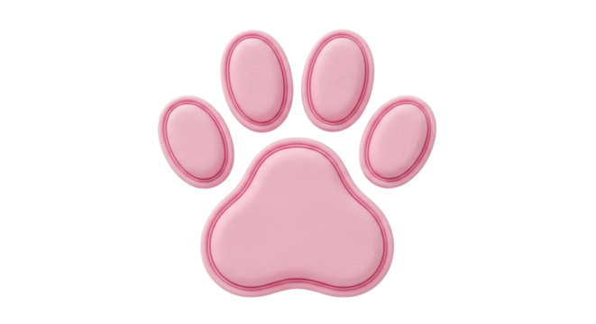 Isolated Pink Paw Print
