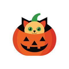 halloween pumpkin vector illustration on white background 

