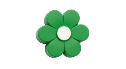 Isolated Green Flower Magnet