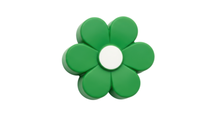 Isolated Green Flower Magnet