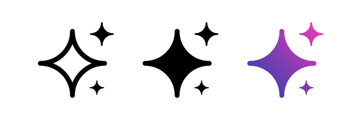 Generative AI logo icon magic sparkle stars symbol , Artificial intelligence sign. Vector ai generated icon gradient logo