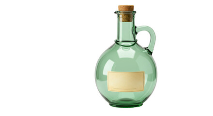 Isolated Green Glass Bottle
